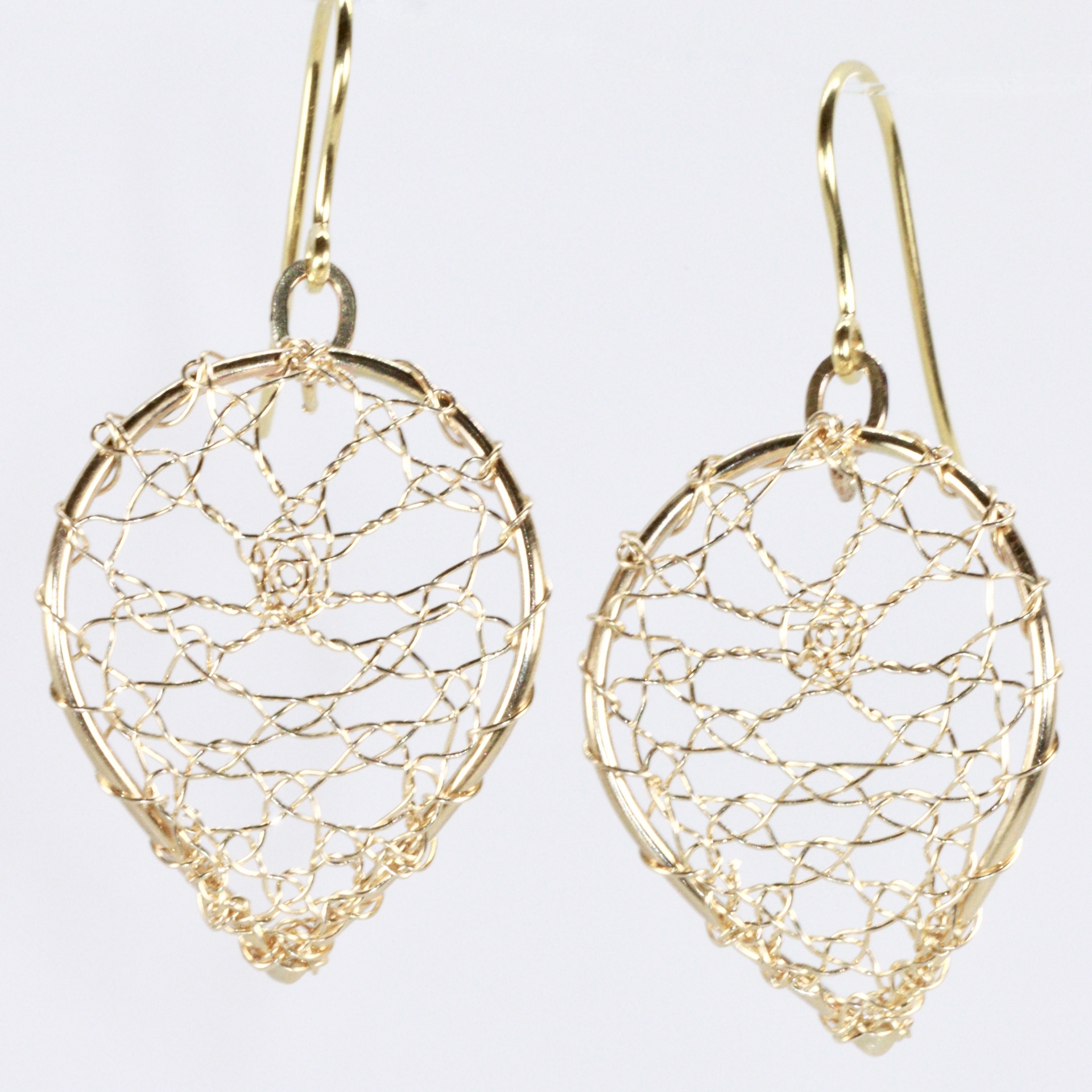 9ct Torchon Lace Falling Leaves Earrings