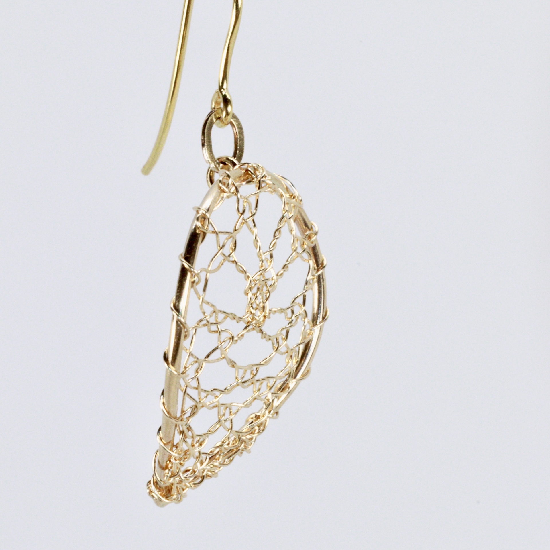 9ct Torchon Lace Falling Leaves Earrings
