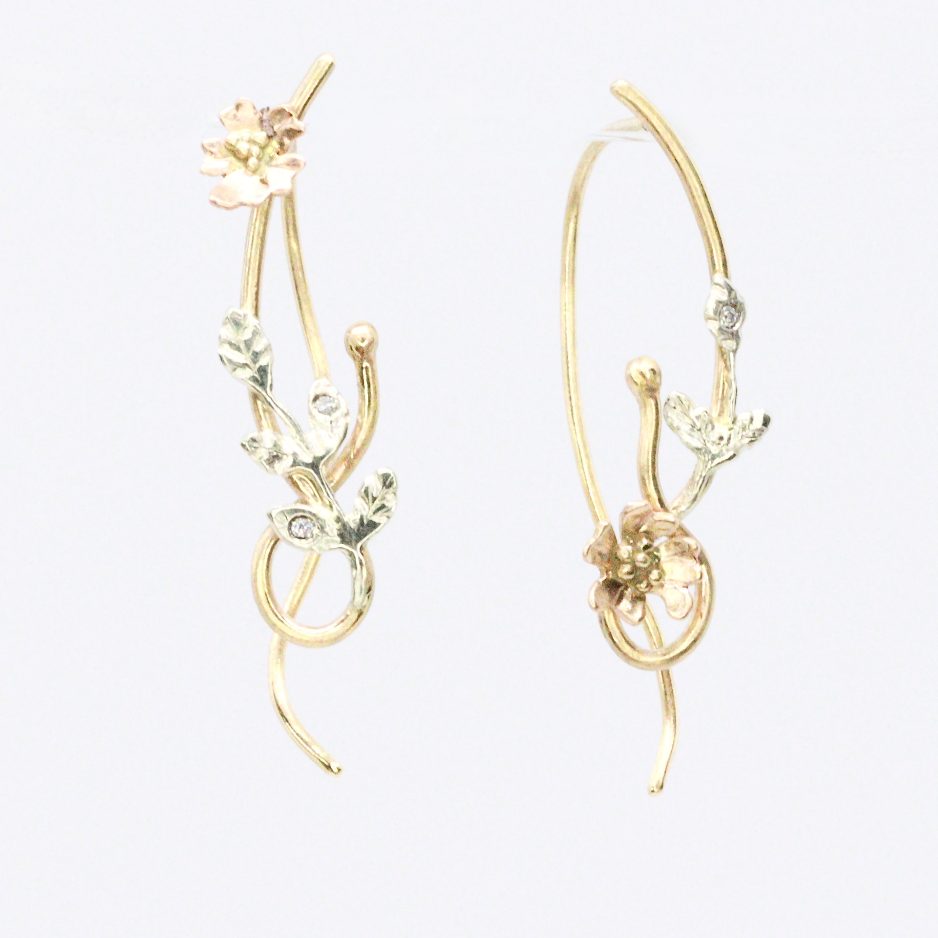 Moissanite & Summer Gold Briar Rose Earrings