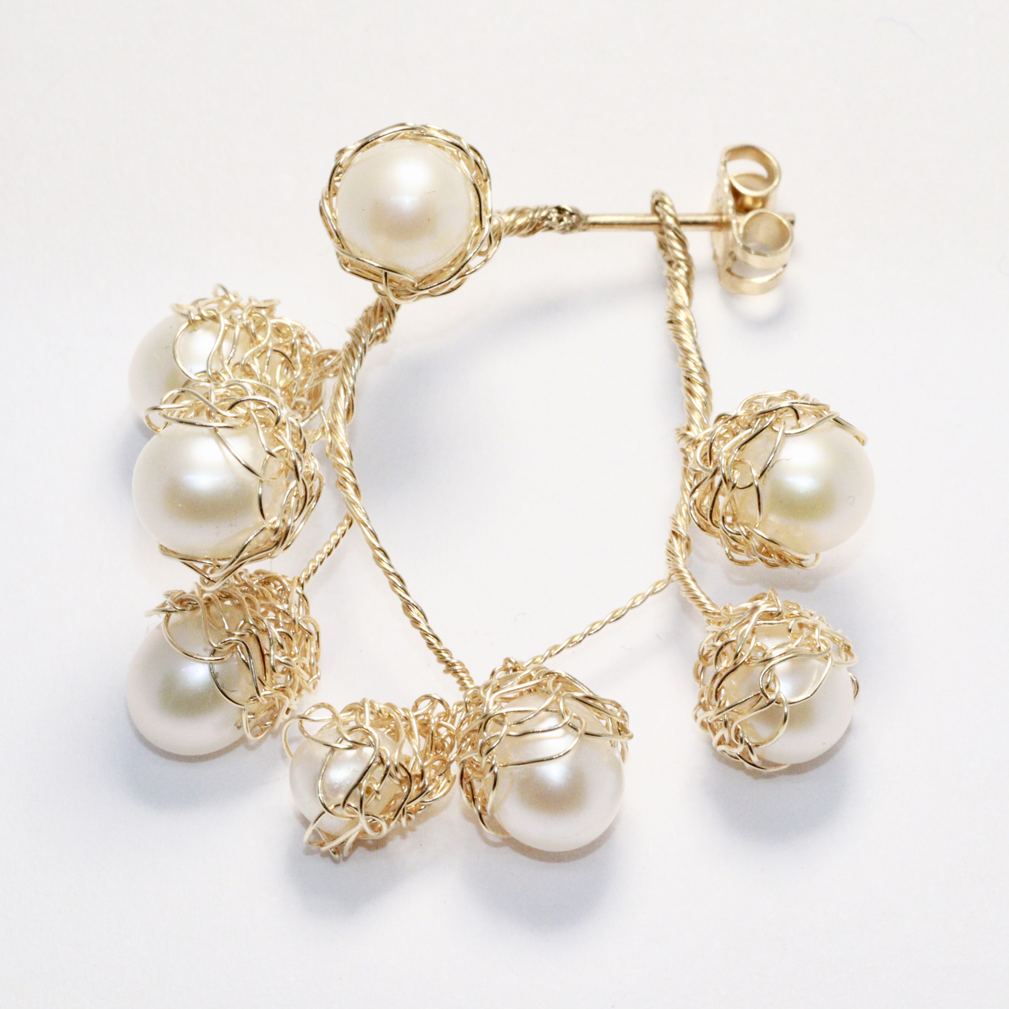 Baya Pearl Gold Hoop Earrings