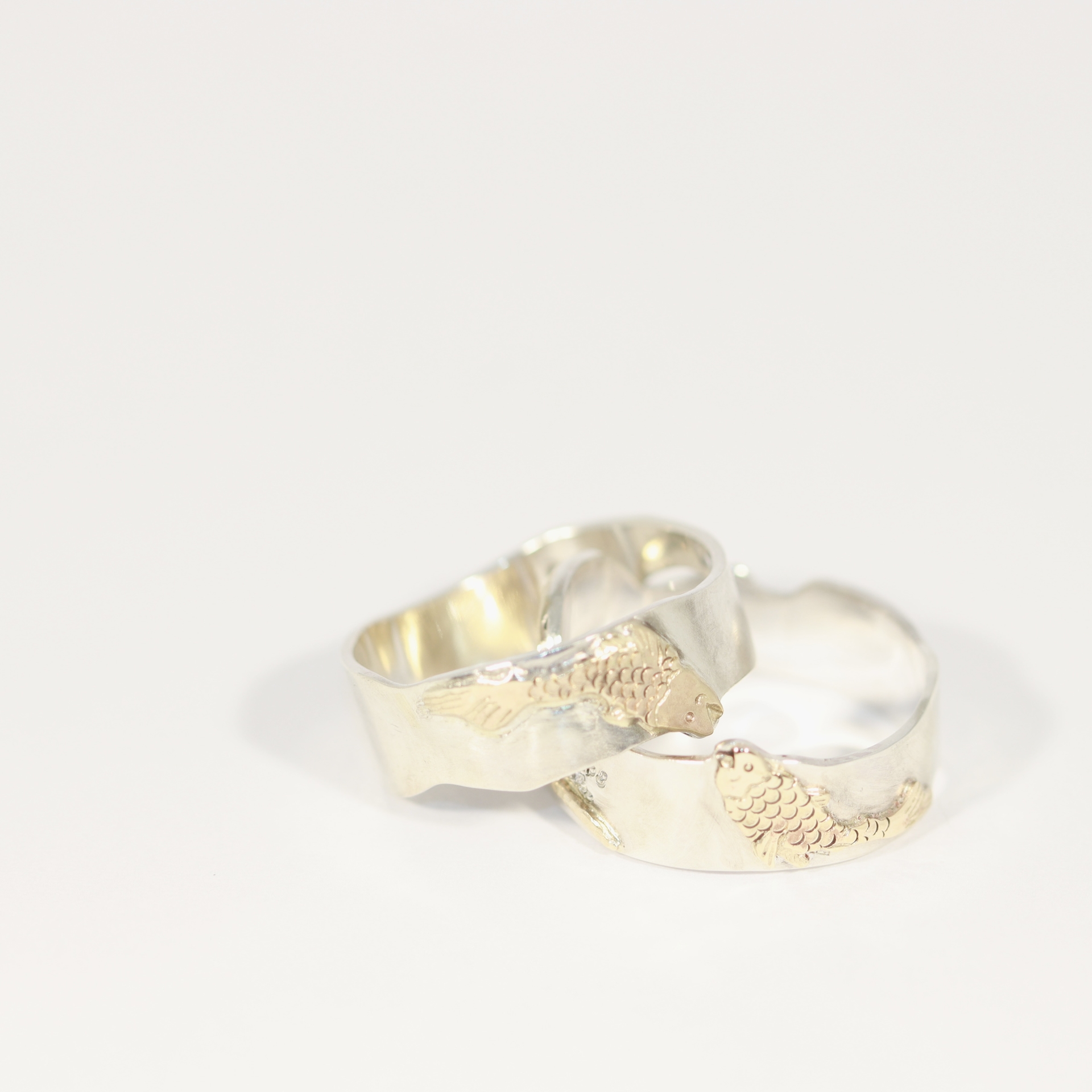 River Otter & Rainbow Trout Perfect Pair Rings